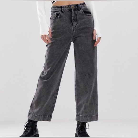 ASOS COLLUSION x 007 High-Rise Wide Legged jeans in Washed Black Fits like SzSm - Picture 8 of 8